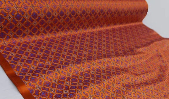High quality brocade fabric, jacquard fabric, Tang-suit dress fabric, orange red color brocade fabric, Chinese pattern fabric