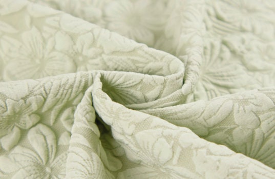 Soft and elastic fabric, light pink, light green textured flower jacquard fabric, spring/summer dress, qipao fabric
