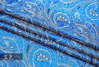 Blue color brocade fabric, jacquard fabric, brocade fabric, fabric by the yard
