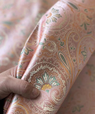 Wide brocade fabric, light pink color jacquard fabric,  by the yard
