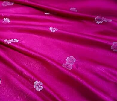 Rose pink peach blossom woven brocade fabric, silk satin fabric, cheongsam, Hanfu, Tang suit brocade fabric, jacquard fabric, by the yard