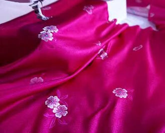Rose pink peach blossom woven brocade fabric, silk satin fabric, cheongsam, Hanfu, Tang suit brocade fabric, jacquard fabric, by the yard