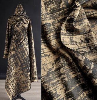 High quality jacquard fabric, black  brown color jacquard, wedding dress fabric, for cosplay