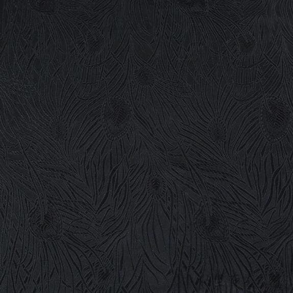 SALE, Peacock blue/black color brocade fabric with peacock feather pattern, cosplay dress fabric, wedding brocade fabric, by the yard