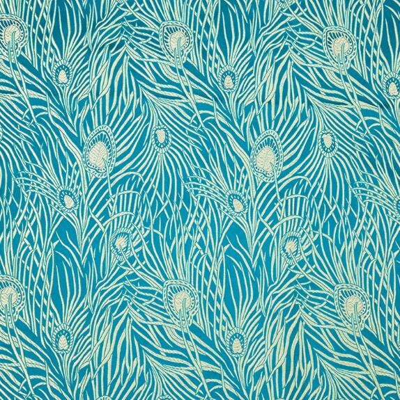 SALE, Peacock blue/black color brocade fabric with peacock feather pattern, cosplay dress fabric, wedding brocade fabric, by the yard