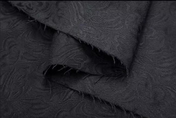 Black Jacquard Fabric, Butterfly Pattern Jacquard Fabric, Wedding Fabric, fabric by the yard