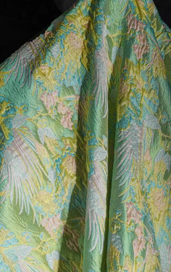 Jacquard Fabric, Green Color Jacquard Fabric, Flower Texture Fabric, Designer Fabric,  Wedding Jacket Dress Fabric, by the yard