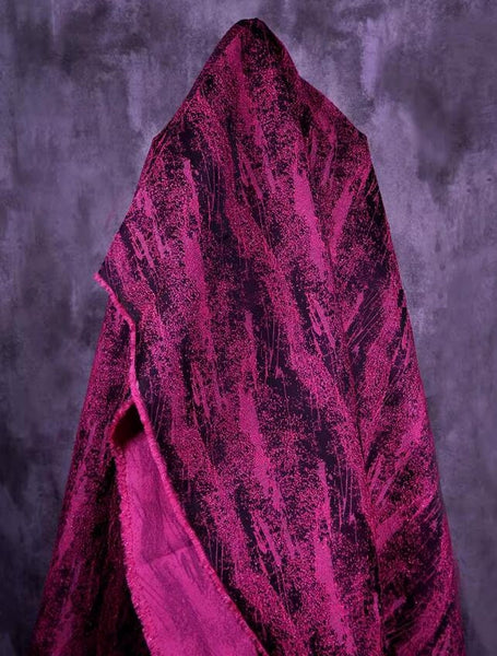 Rose red and black grain pattern,  wedding jacquard fabric, fashion jacquard fabric, by the yard