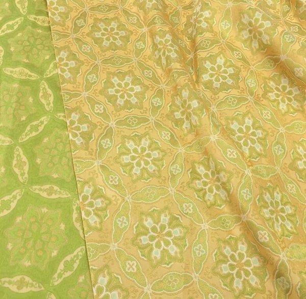 Wide Brocade Fabrc, Yellow Green Color Flower Brocade Satin Fabric, Chinese Pattern Jacquard Fabric, Jacket Dress Fabric