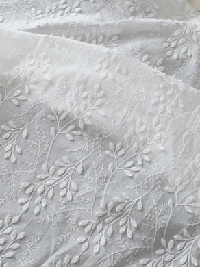 SALE, 100% cotton fabric, off-white color leaf style cotton fabric, handmade cotton fabric, DIY dress fabric, fabric by the yard