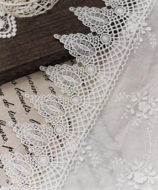 SALE, Off-white color lace trim, DIY Dress lace Trim, Wedding lace trim, by the yard - (11cm)4.33" wide-for 2 yards long