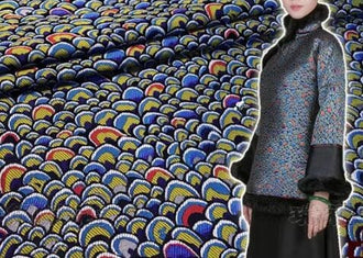 High quality fish scale pattern brocade fabric, jacquard fabric, fabric by the yard