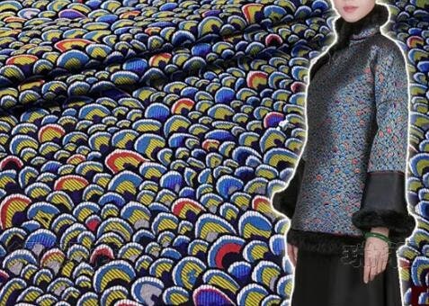 High quality fish scale pattern brocade fabric, jacquard fabric, fabric by the yard