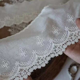 SALE, off-white color lace trim, cotton lace trim, wedding lace trim, by the yard - (13.5cm)5.31" wide-for 2 yards long