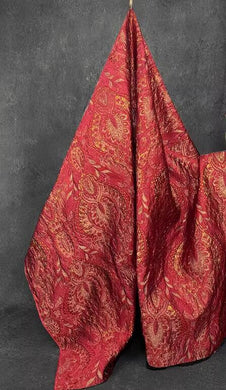Red gold color jacquard fabric, fashion jacquard fabric, cosplay dress fabric, fabric by the yard
