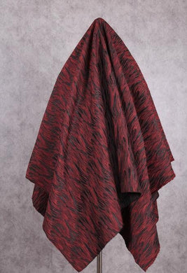 High quality black red color jacquard fabric, feather style jacquard, flowing water style cosplay dress fabric,  fabric by the yard