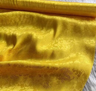 30%Off-Yellow gold/black red/light grey silk jacquard fabric, silk brocade fabric, Chinese style fabric,  dragon pattern fabric