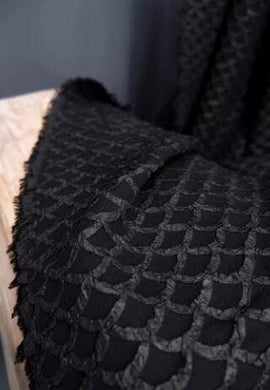 High quality black/white color 3D fish scale style jacquard fabric, texture fabric, handmade DIY creative designer fabric for Summer dress
