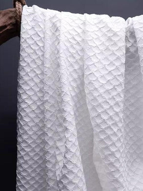 High quality black/white color 3D fish scale style jacquard fabric, texture fabric, handmade DIY creative designer fabric for Summer dress