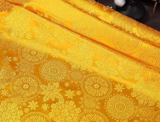 Red/yellow/rose red  Color Brocade Fabric, Flower Style Jacquard Fabric, Tang-suit Dress Fabric, by the yard