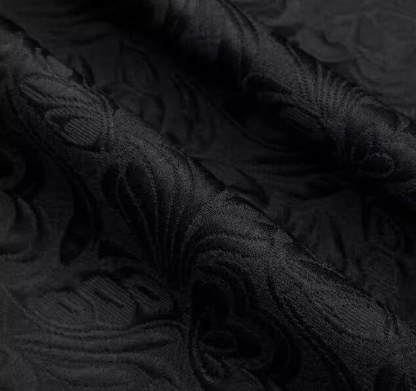 Black Jacquard Fabric, Butterfly Pattern Jacquard Fabric, Wedding Fabric, fabric by the yard