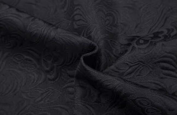 Black Jacquard Fabric, Butterfly Pattern Jacquard Fabric, Wedding Fabric, fabric by the yard