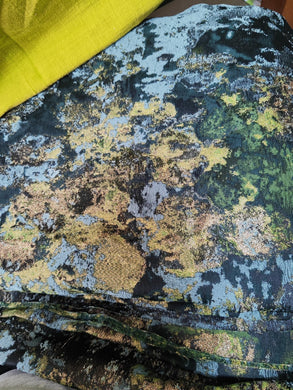clearance sale-Green gold grey color jacquard fabric with green forest, shiny jacquard fabric, curtains fabric, for 8 m