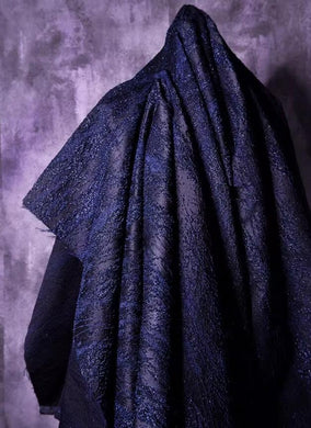 Black color with navy blue grain pattern,  wedding jacquard fabric, fashion jacquard fabric, by the yard
