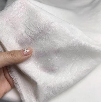 Cotton Linen Fabric, Off-white Color Jacquard Cotton Linen Fabric, Summer Dress Fabric, Fabric by the yard