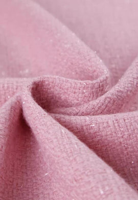 Pink color tweed fabric , fabric by the yard