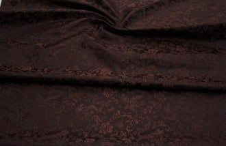 Coffee color brocade fabric with Chinese silver dragon pattern, jacquard fabric, by the yard