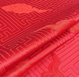 Red/Green Color Brocade Satin Fabric, Jacquard Fabric, Cosplay Dress Fabric, Fabric by the yard
