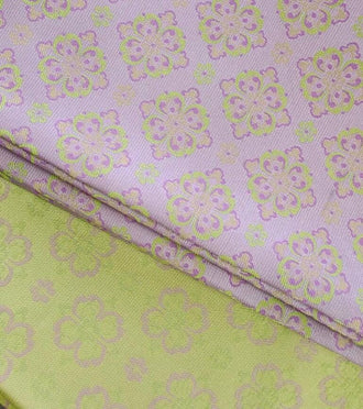 Wide Brocade Fabric, Pink Green Color Brocade Fabric, Flower Style Brocade Fabric, Cosplay Dress Fabric, by the yard