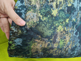 clearance sale-Green gold grey color jacquard fabric with green forest, shiny jacquard fabric, curtains fabric, for 8 m