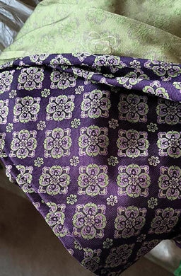 Wide Brocade Fabric, Purple Green Color Brocade Fabric, Flower Style Brocade Fabric, Cosplay Dress Fabric, by the yard