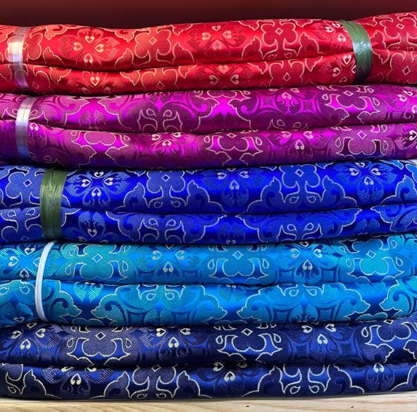 5 Color Brocade Satin Fabric, Jacquard Fabric, Chinese Pattern Fabric,  for Wedding Dress, Cosplay