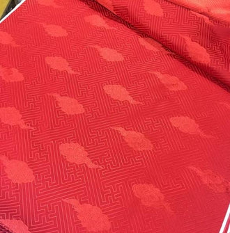 Red/Green Color Brocade Satin Fabric, Jacquard Fabric, Cosplay Dress Fabric, Fabric by the yard