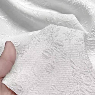 Black/Off-white/Light pink Color jacquard fabric, stretch jacquard fabric, 3D texture fabric, wedding jacket fabric, cosplay dress fabric