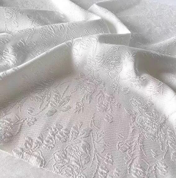 Black/Off-white/Light pink Color jacquard fabric, stretch jacquard fabric, 3D texture fabric, wedding jacket fabric, cosplay dress fabric