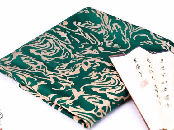 Dark green gold color brocade fabric, jacquard fabric, cosplay dress fabric, by the yard