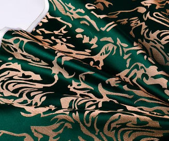 Dark green gold color brocade fabric, jacquard fabric, cosplay dress fabric, by the yard