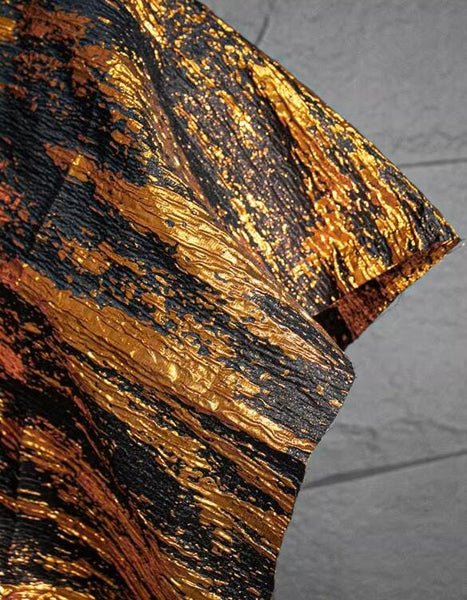 Black Gold Yellow Color Stripe Style Fabric, Jacquard Fabric, Wedding Jacquard Fabric, for Cosplay dress