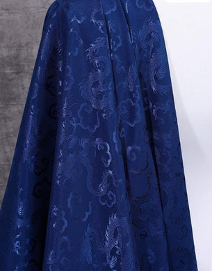 4 Color Light Gold/Navy Blue/Black/Off-white Color Jacquard Fabric with Dragon Style, Wedding Jacquard Fabric,  by the yard