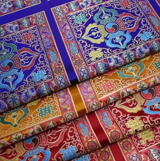 Blue/gold/red style brocade fabric, jacquard brocade fabric, wedding decor fabric, by the yard