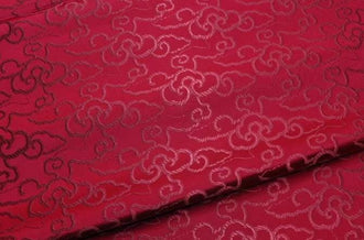Dark red color brocade fabric, jacquard fabric, Cosplay dress fabric, by the yard