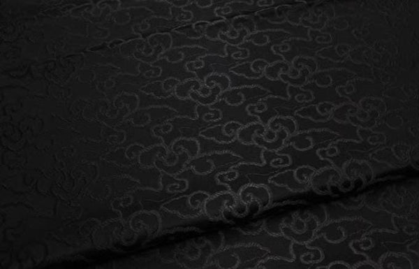 Black color brocade fabric, jacquard fabric, Cosplay dress fabric, by the yard