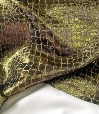 Punk style, shiny pattern woven with gold thread and bright silk jacquard fabric, stage styling fashion designer fabric,  Cosplay fabric