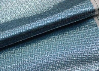 Blue silver color brocade fabric, jacquard brocade fabric, by the yard