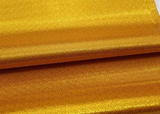 Gold yellow color brocade fabric, jacquard brocade fabric, by the yard