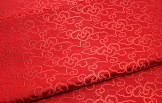 Red color brocade fabric, jacquard fabric, Cosplay dress fabric, by the yard